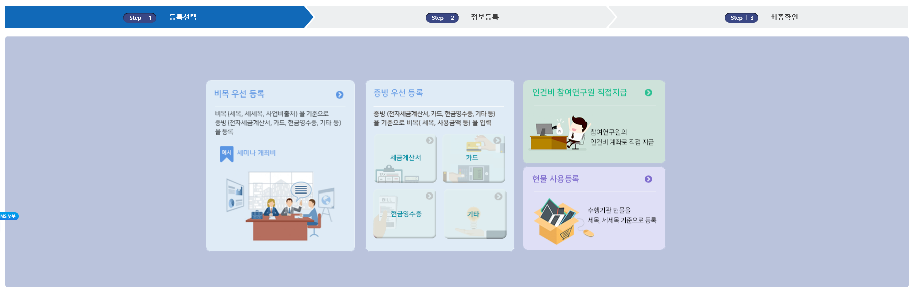  [RCMS] 연구비 이체 건(용역비, 전문가활용비 등) 사용 / 등록 하기