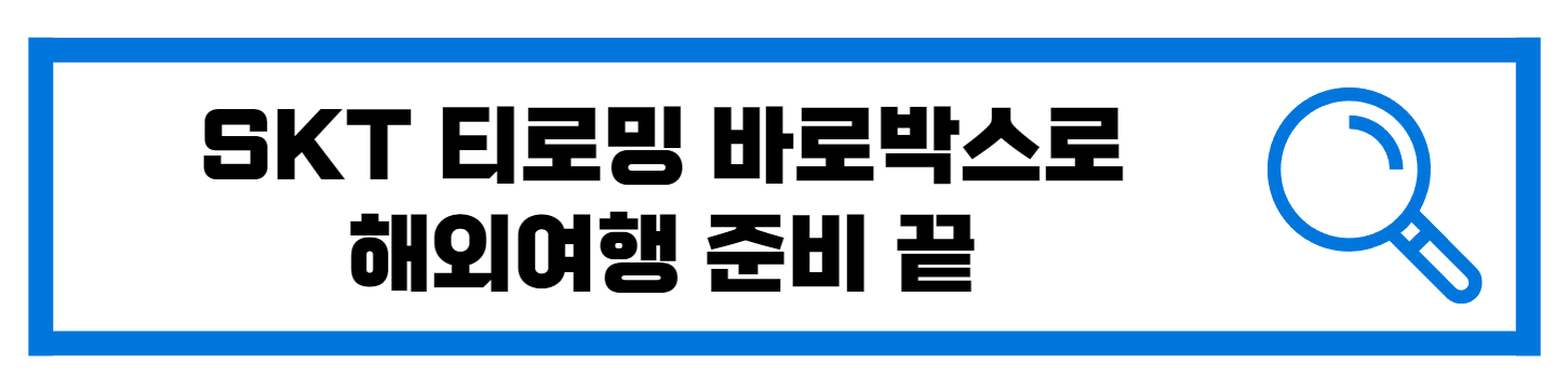  SKT 티로밍박스로 해외여행 준비 끝