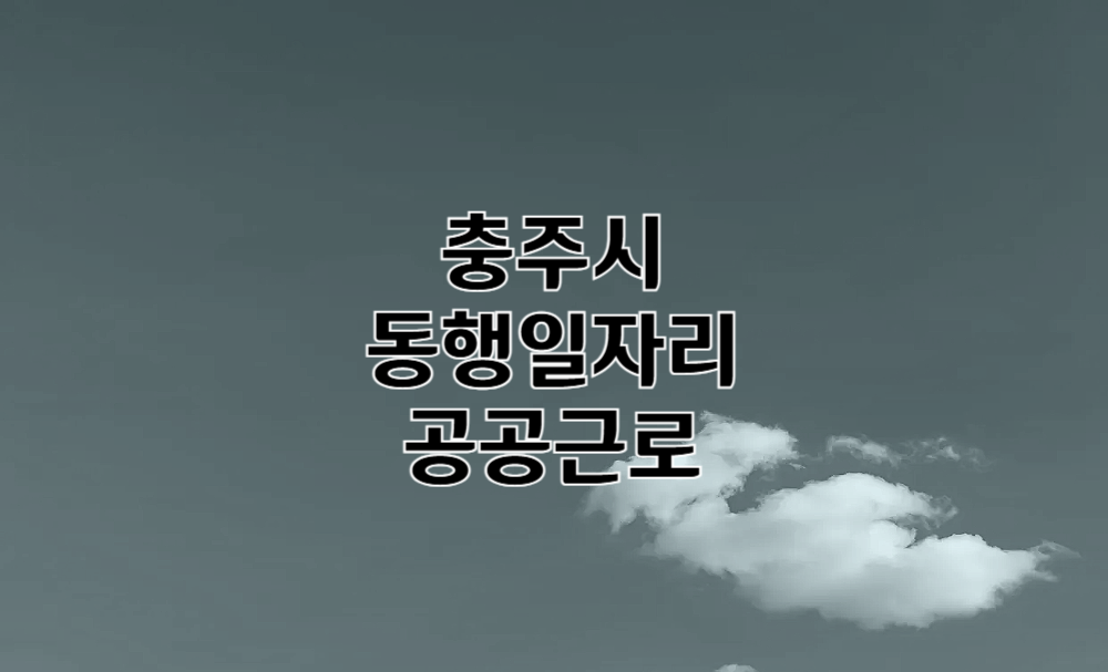 충주 동행일자리 및 공공근로, 알바 고용센터 찾기