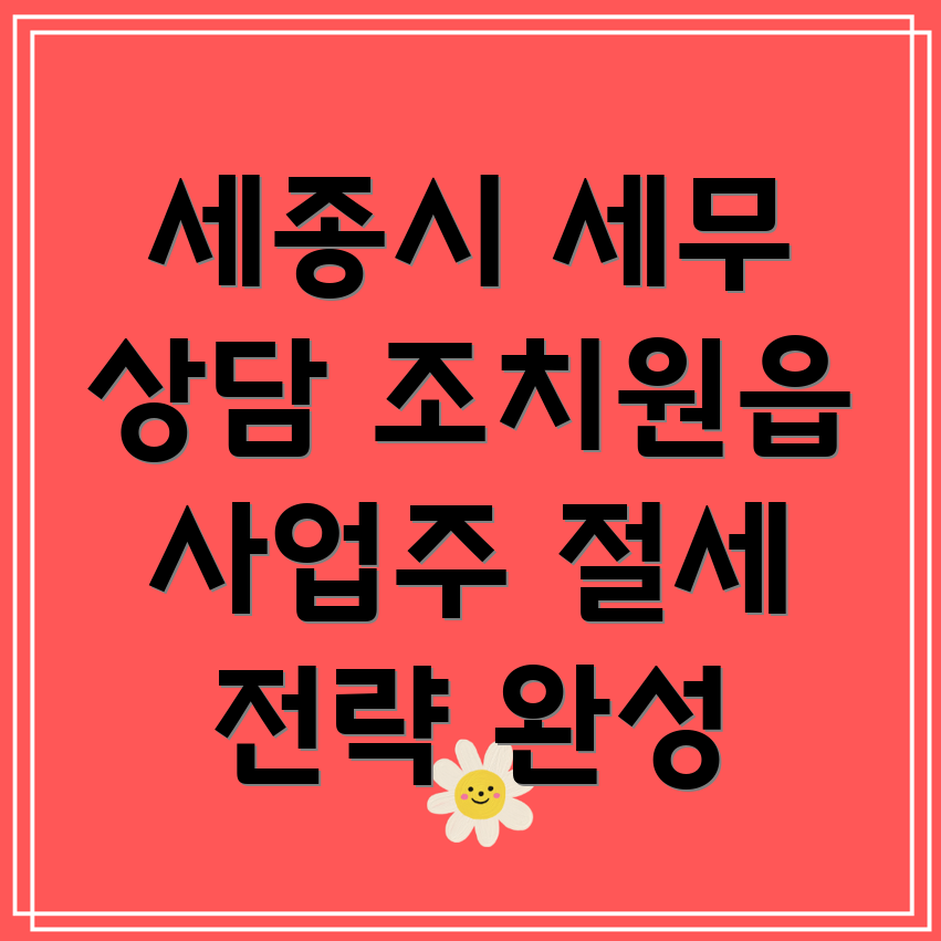 세종시 부가가치세 상담