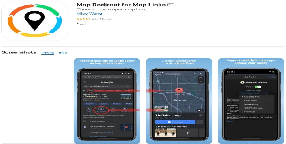 Map Redirect for Map Links