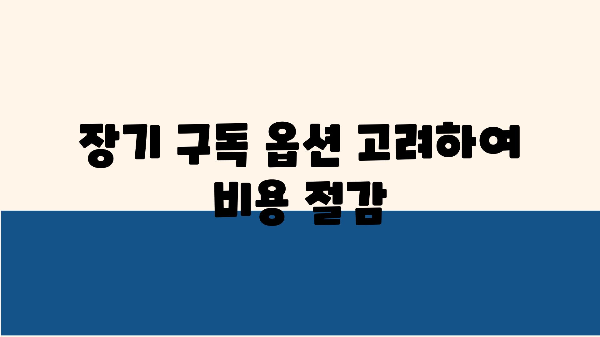 장기 구독 옵션 고려하여 비용 절감