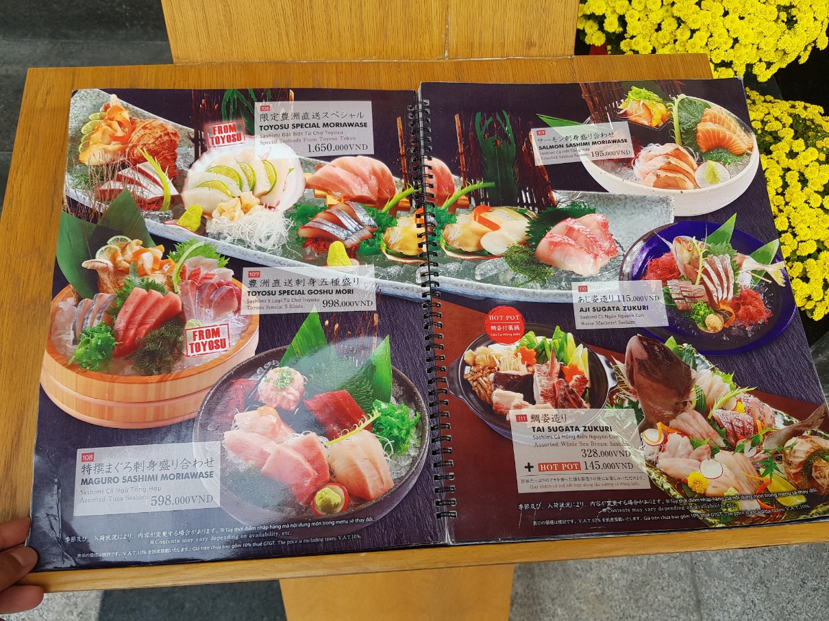 호치민 1군 스시 & 사시미 전문점 Chiyoda Sushi 위치 메뉴(2)
