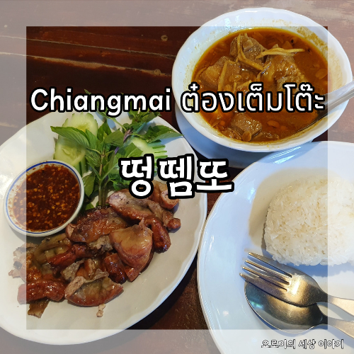  치앙마이 곱창구이와 버마식 커리가 유명한 떵뗌또 chiangmai ต๋องเต็มโต๊ะ