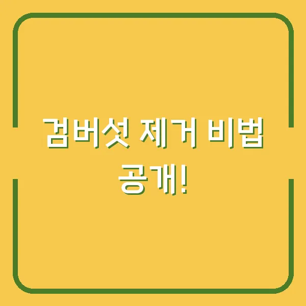 검버섯 제거 비법 공개!