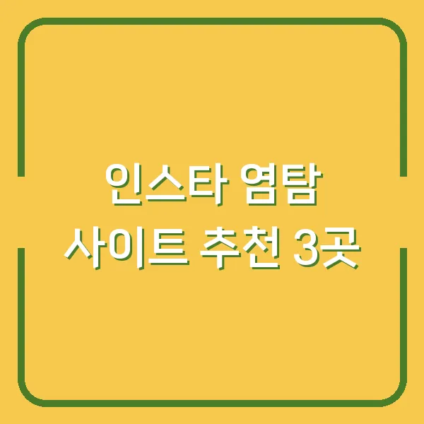 인스타 염탐 사이트 추천 3곳