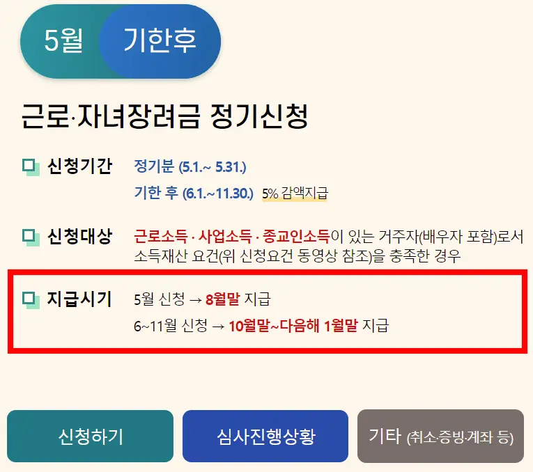  2024 근로장려금 지급일