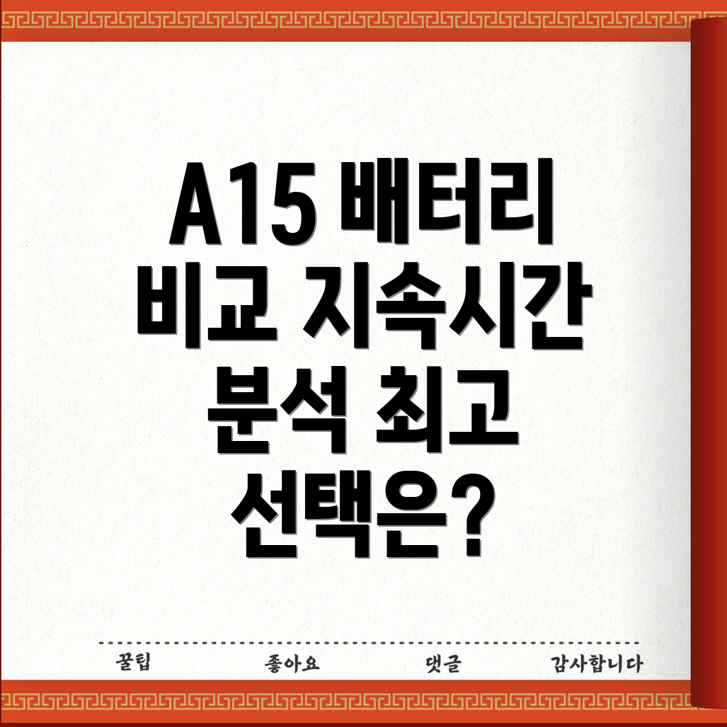소니A15배터리성능과지속시간비교분석최고의선택은