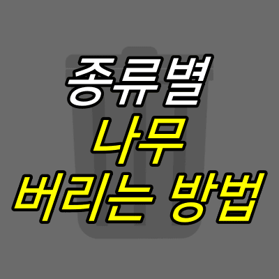 휴지통-그림-위에-종류별-나무-버리는-방법-글자가-적혀있다.