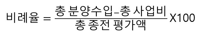 재개발 비례율 계산법