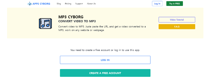 App Cyborg 음악 무료 다운로드 사이트 메인화면
