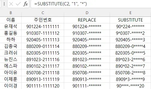 SUBSTITUTE함수