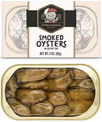 Otter Kingdom Premium Smoked Oysters in Pure Olive Oil&#44; 3-Ounce Cans