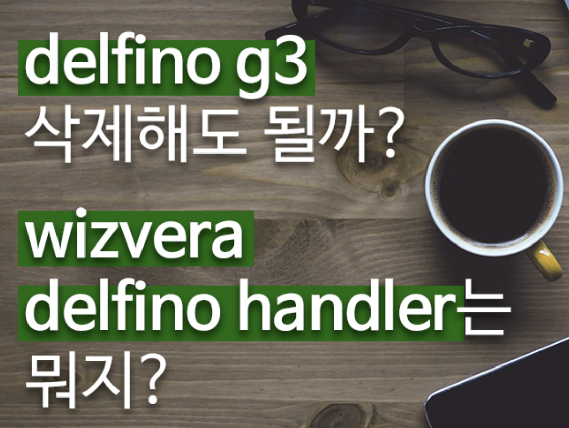  delfino g3 삭제해도 될까? wizvera delfino handler 뭐지?