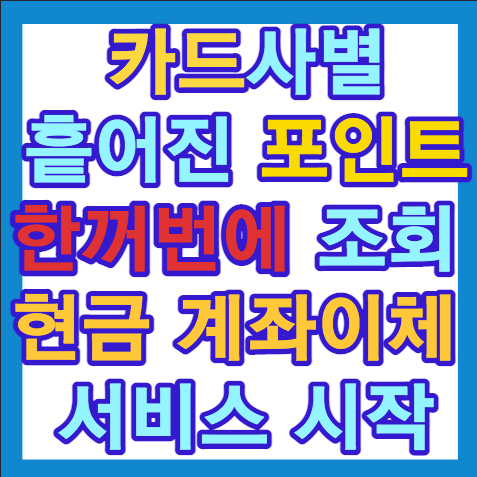 카드사별 흩어진 포인트 한꺼번에 통합 조회 일괄 현금 계좌이체