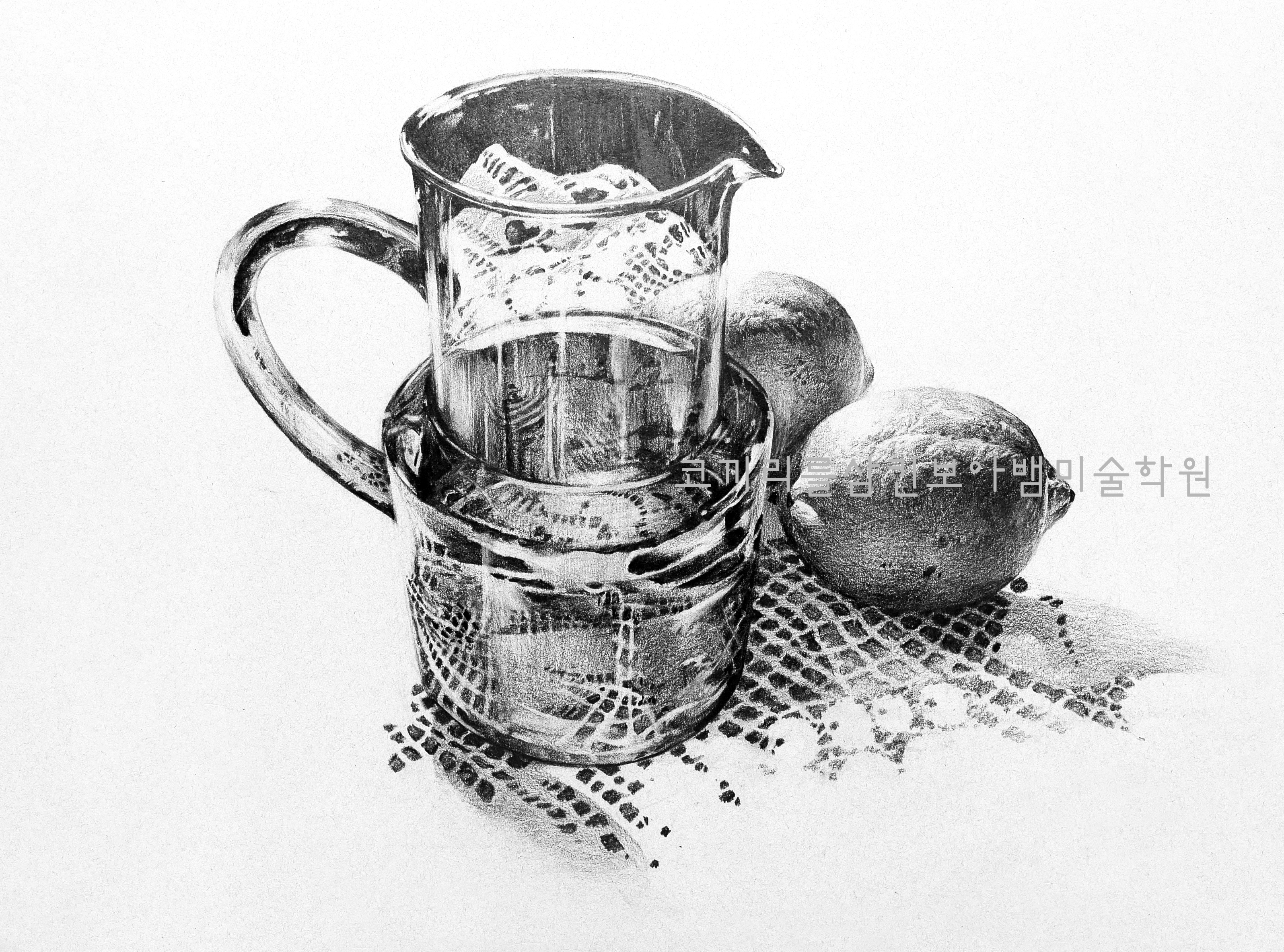  청담동 삼성동 미술학원 예중예고입시 코끼리를삼킨보아뱀미술학원 - 정물 소묘 개체 연습
