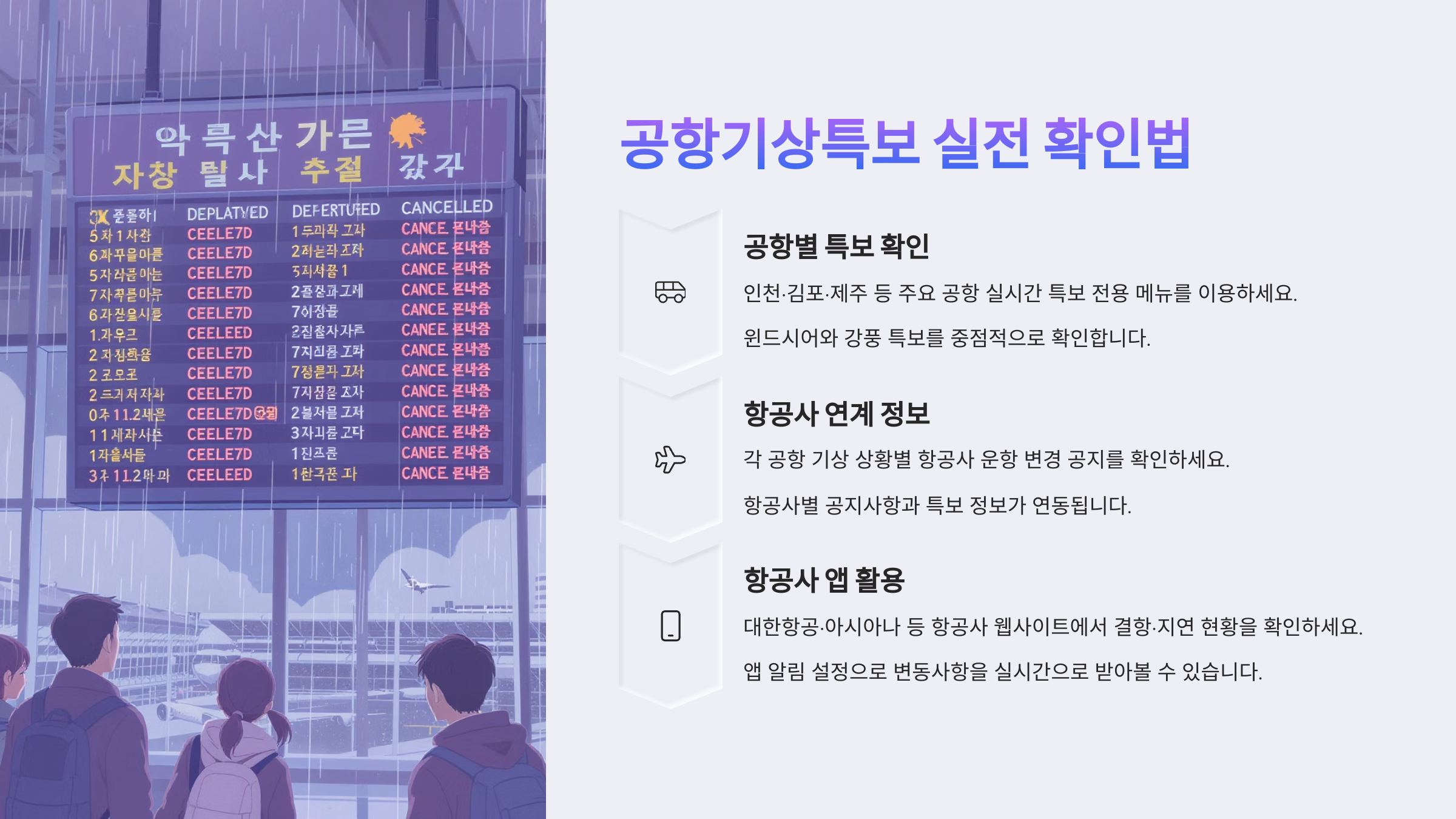 실시간 기상특보 공항특보 확인하기