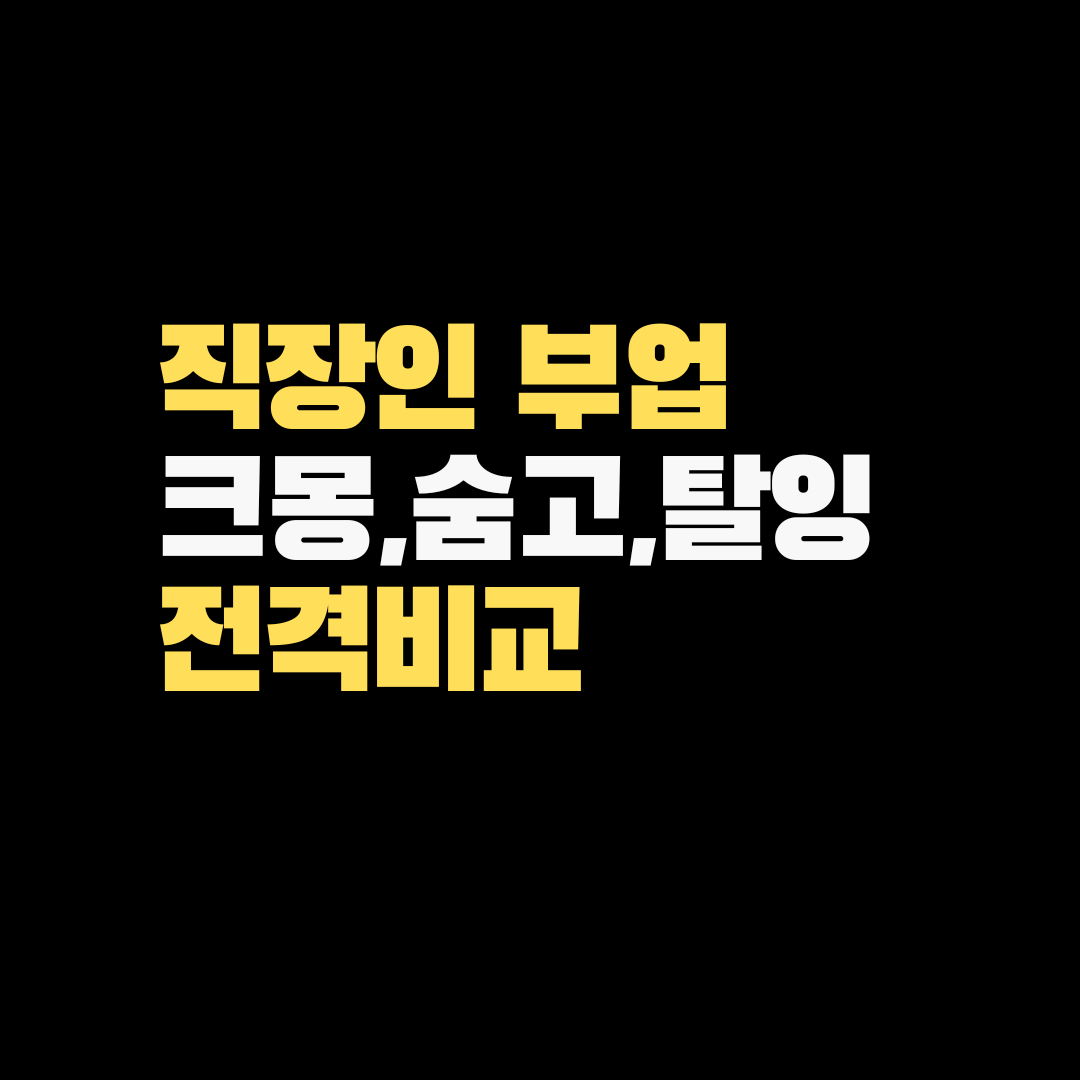 직장인 부업 사이트 전격 비교