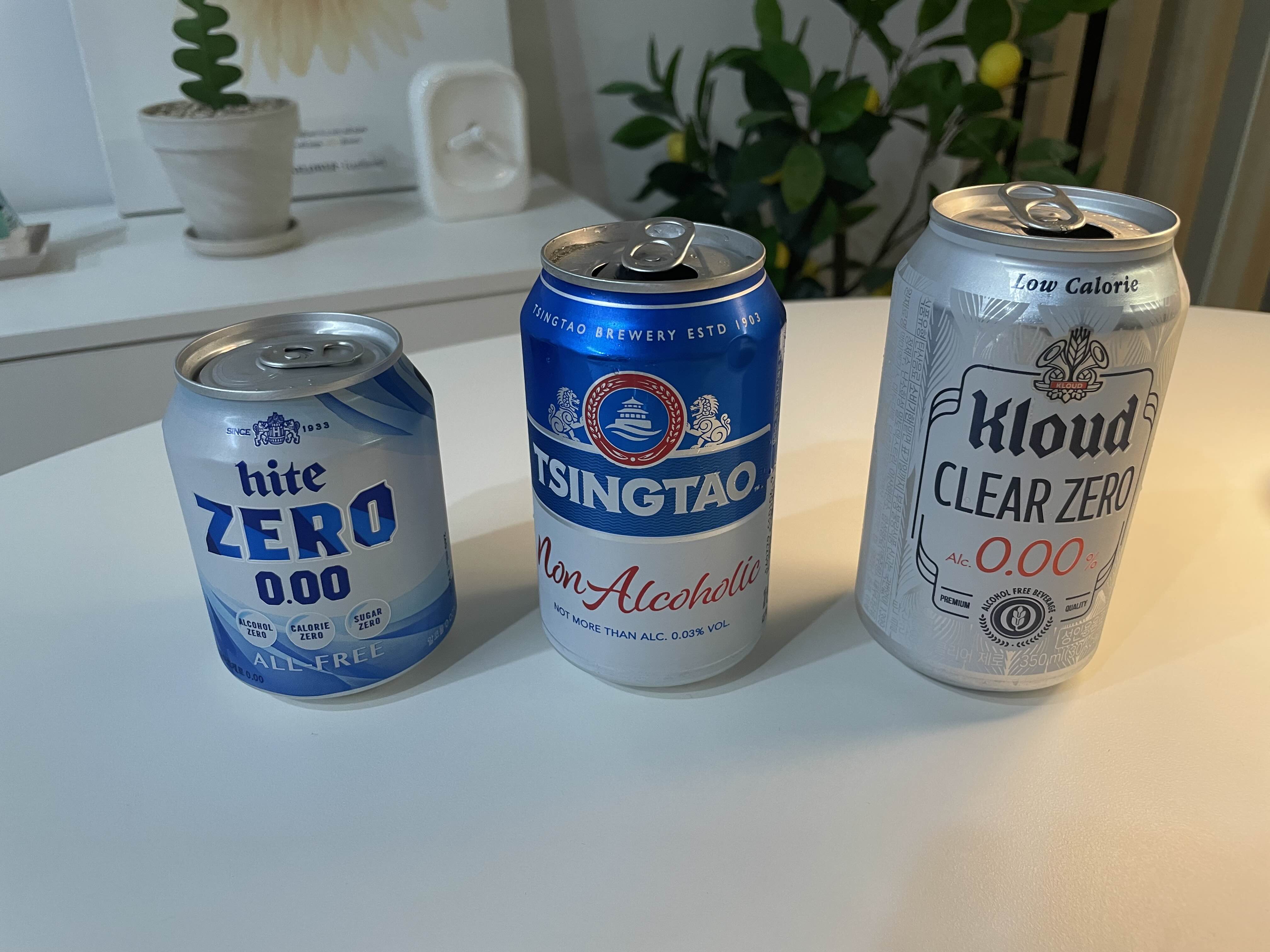 무알콜 맥주 비교 (칭다오, 클라우드, 하이트)