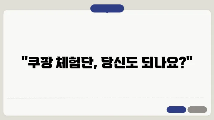 쿠팡 체험단 신청