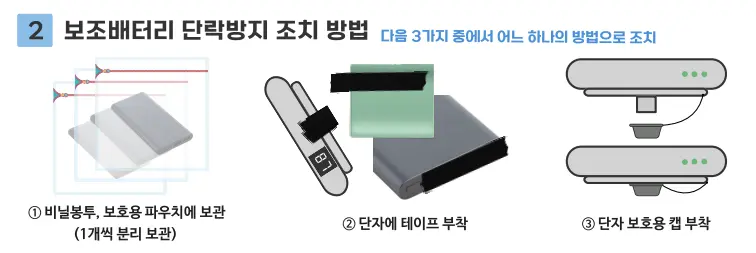 보조배터리 단락방지 조치