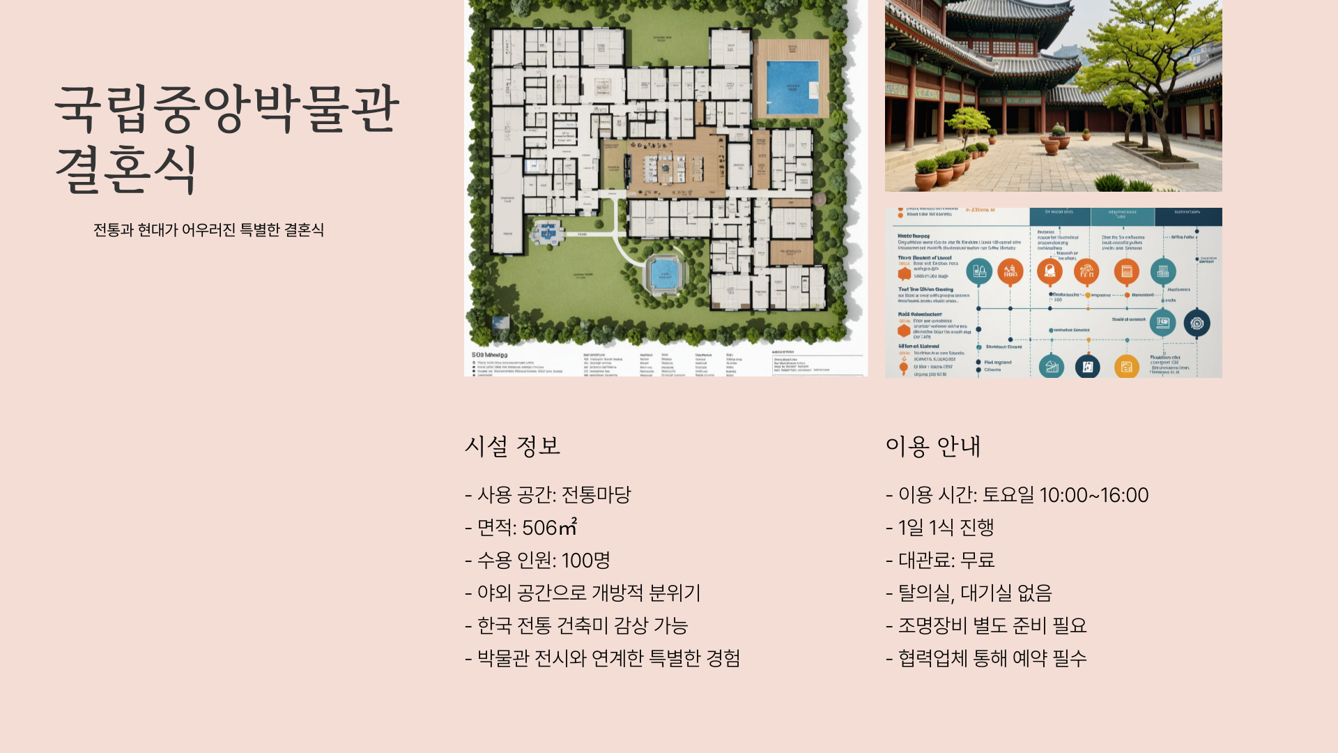박물관 결혼식 시설정보 및 이용안내