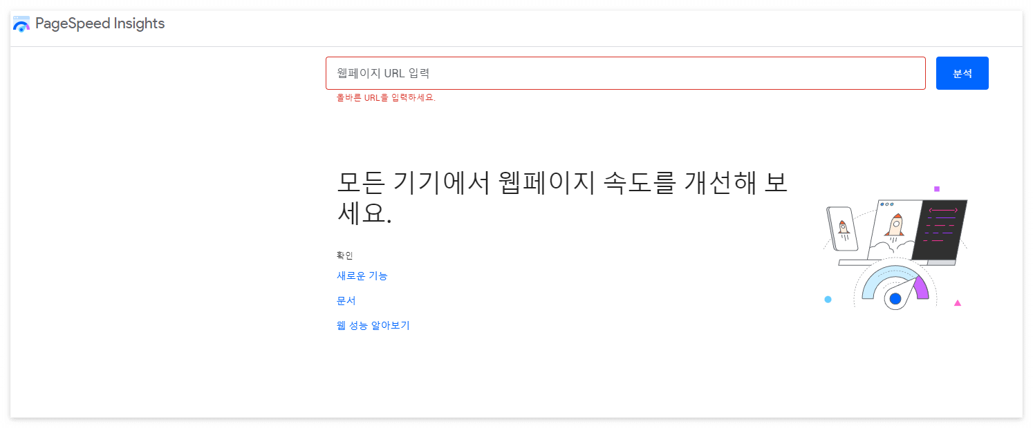 PageSpeed-Insight-웹사이트