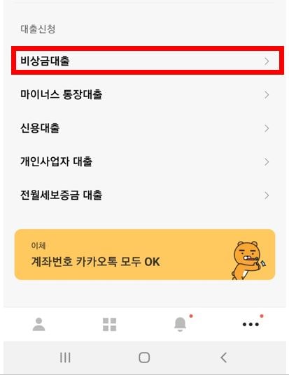 카카오뱅크 비상금대출