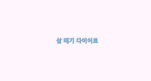  살 빼기 다이어트