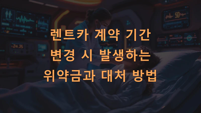 렌트카 계약 기간 변경 시 발생하는 위약금과 대처 방법