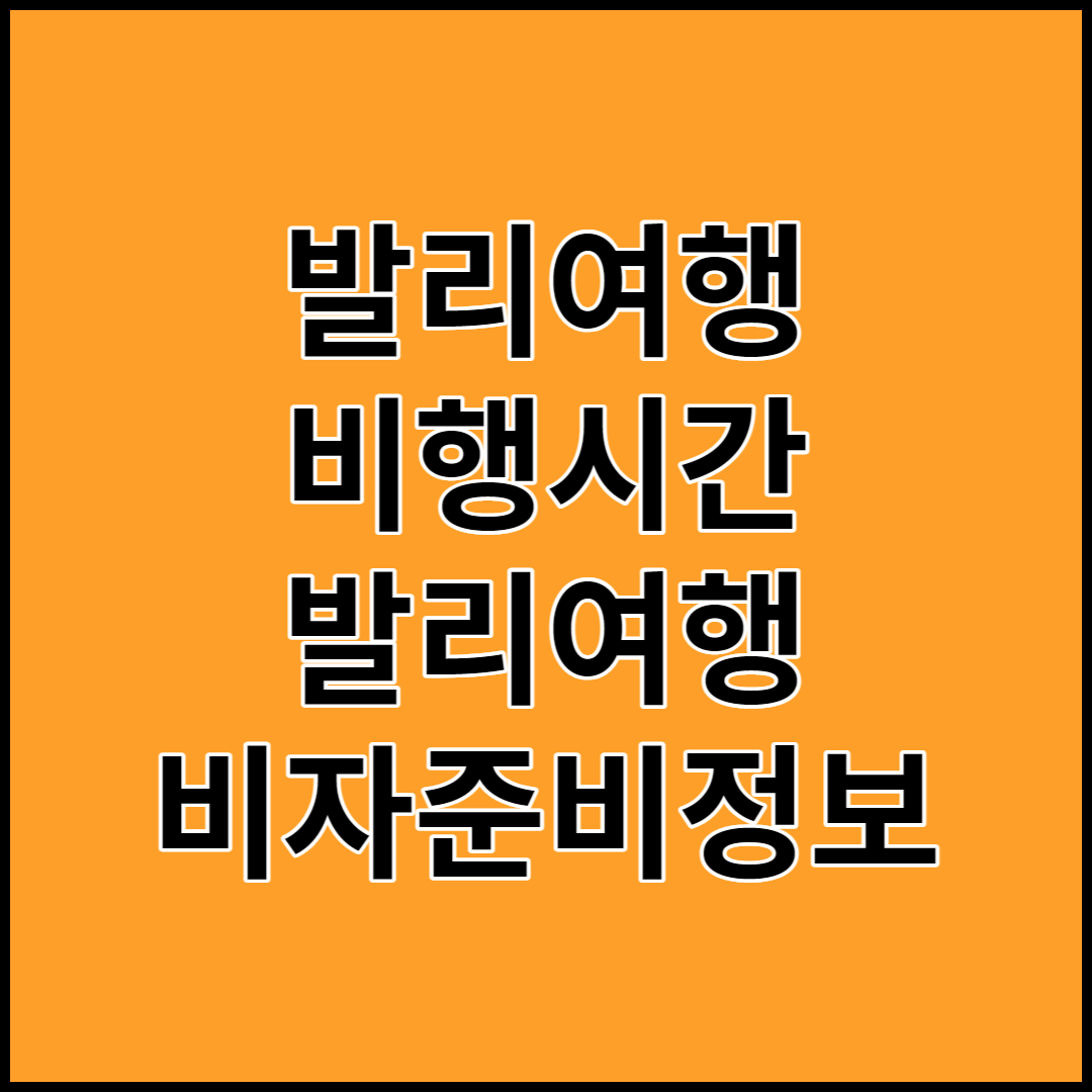 발리여행 비행시간 발리여행 비자준비정보