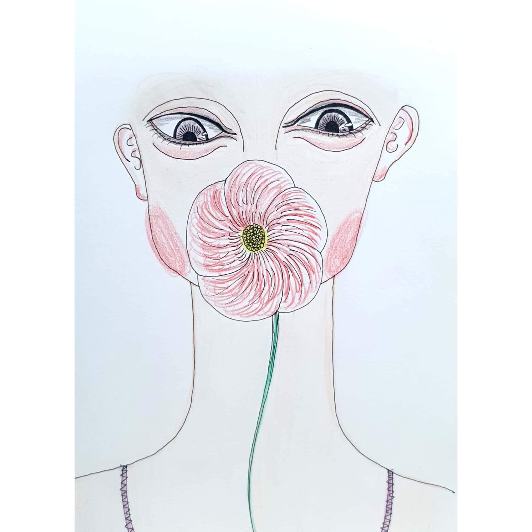  My Flower 나의 꽃 / 일러스트 그림 드로잉 / 인물화 그리기