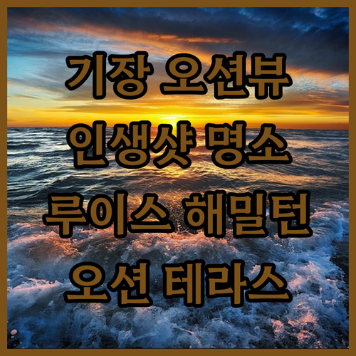 부산 기장군 오션뷰 끝판왕! 베스트 