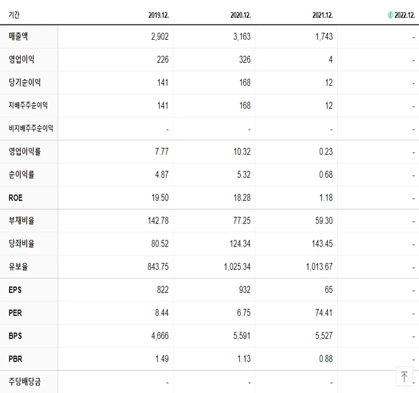 우원개발 재무제표