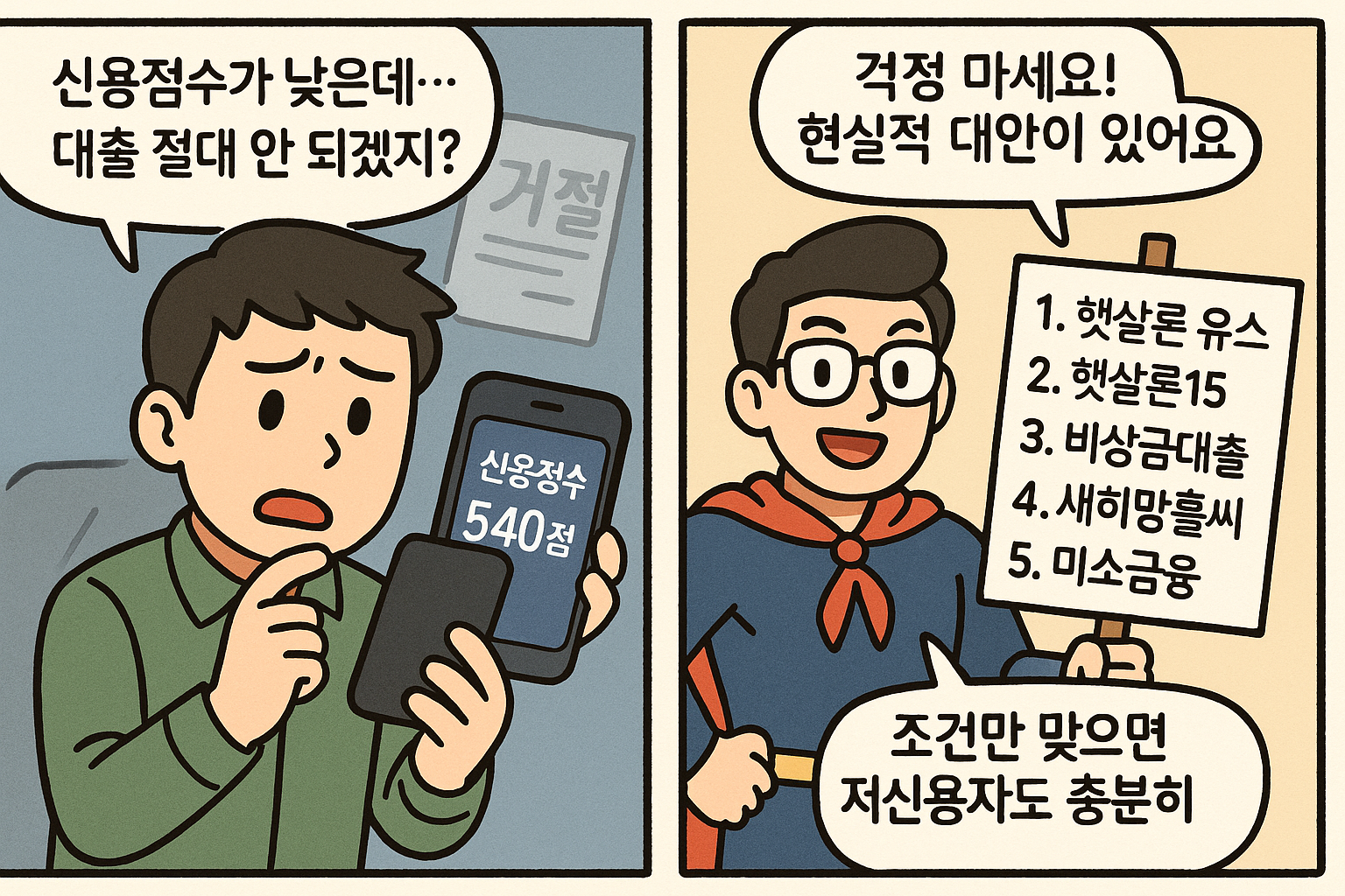 신용점수가 낮아도 가능한 대출상품 5가지