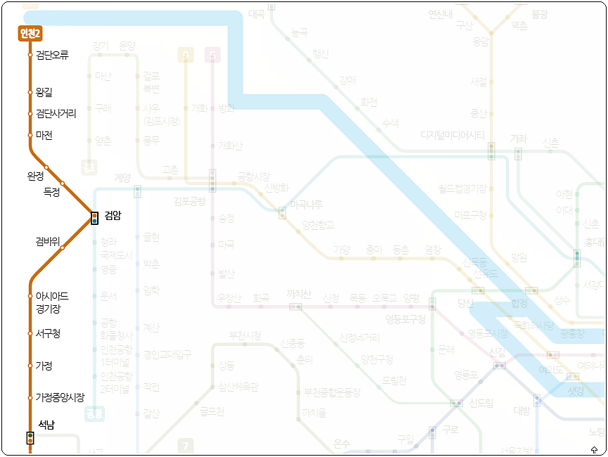 인천2호선 지하철 노선도