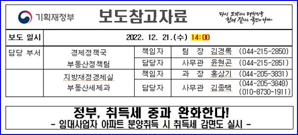 취득세중과 완화 발표