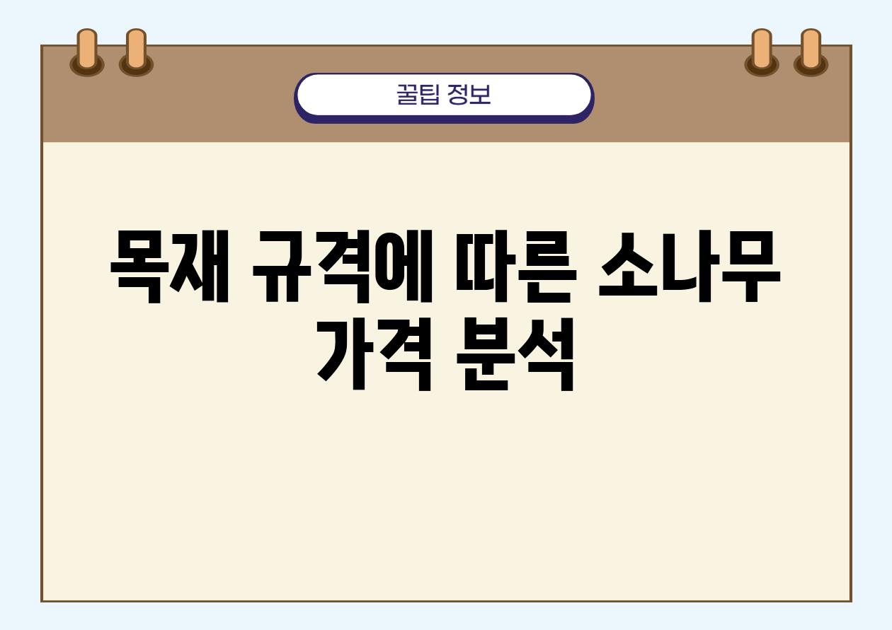 목재 규격에 따른 소나무 가격 분석