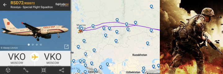 러시아의 외무부장관이 탄 비행기 회항 모습