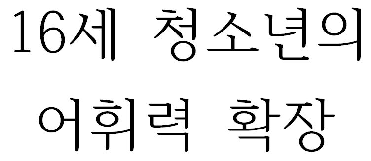 16세 청소년의 어휘력 확장