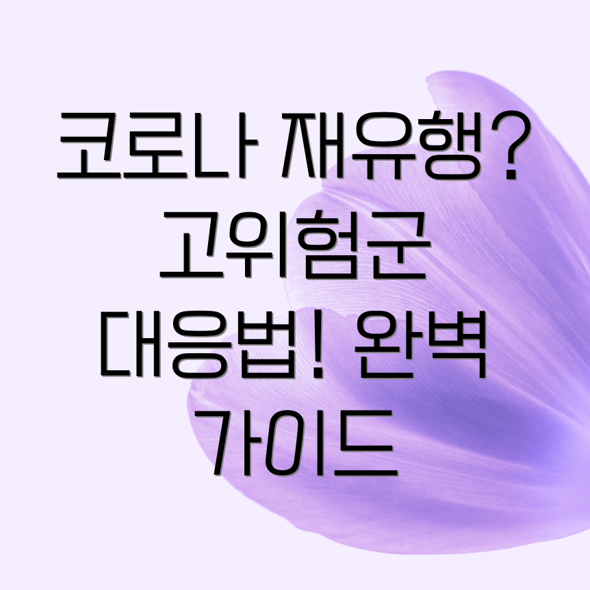 고위험군 코로나 대응 전략