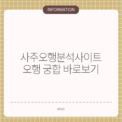 사주오행분석사이트 오행 궁합 바로보기