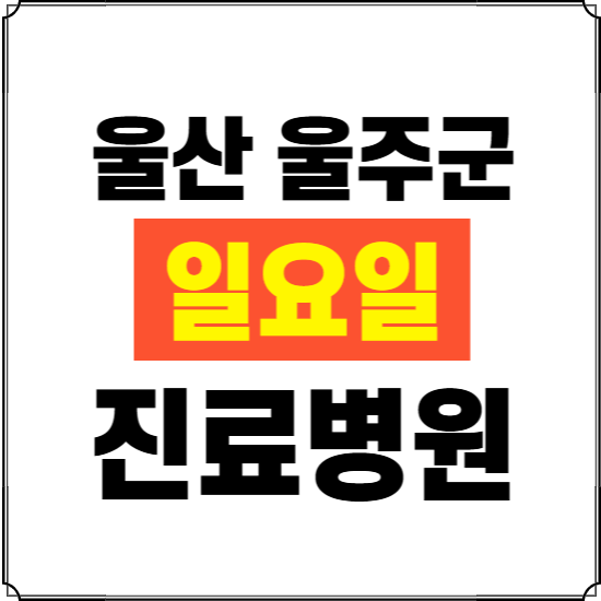 울산 울주군 일요일 진료병원 찾기 ❘ 24시 휴일 주말 응급 야간 심야 문여는 병원