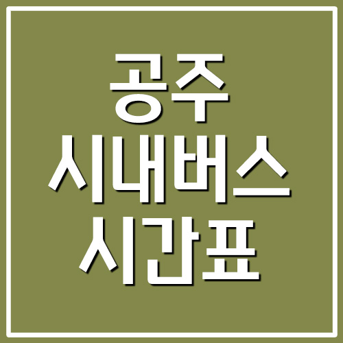  공주 시내버스 시간표 안내