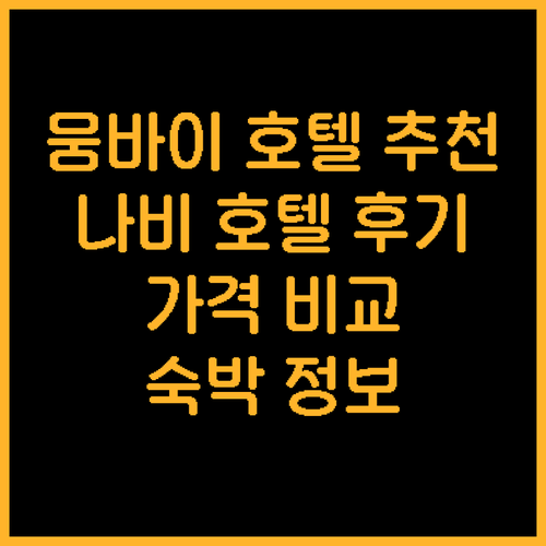 나비 뭄바이 호텔 추천 8곳 숙박 후
