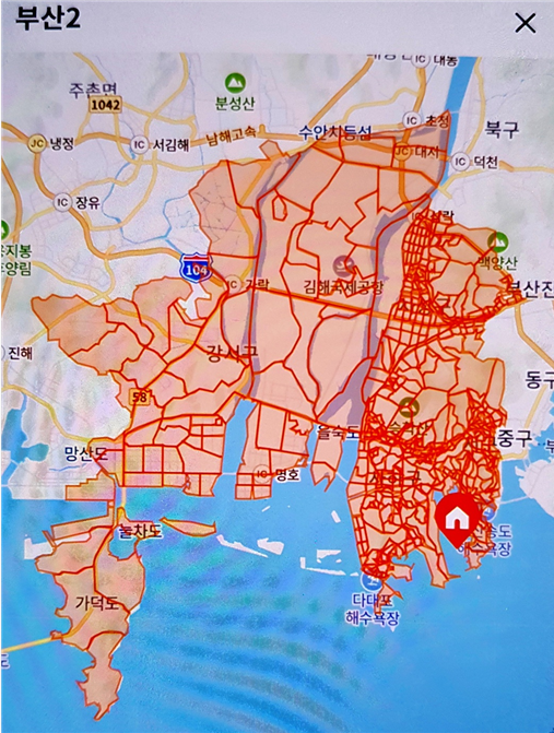 부산2캠프 배송지역 이미지