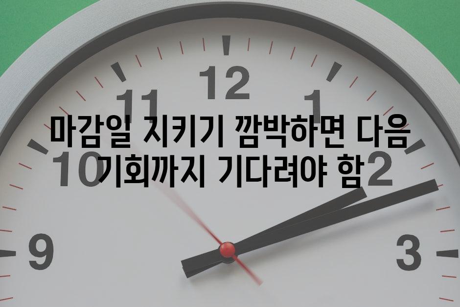 마감일 지키기 깜박하면 다음 기회까지 기다려야 함