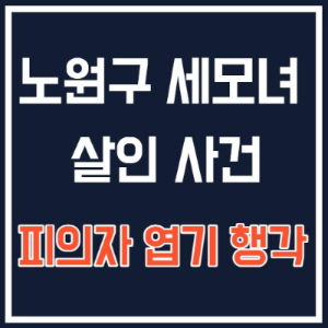  노원구 세모녀 살인사건 정리 및 피의자 엽기 행각