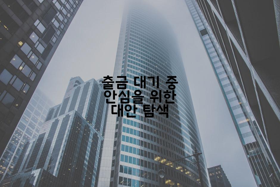 출금 대기 중 안심을 위한 대안 탐색