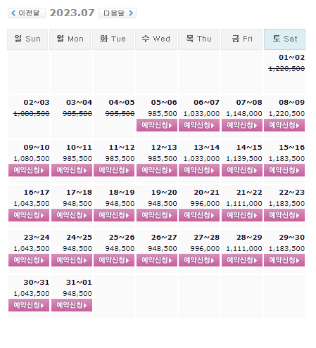 7월5일 기준: 남해사우스케이프CC 1박2일 골프패키지 국내여행 가격